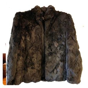 Vintage Black Rabbit Fur Coat